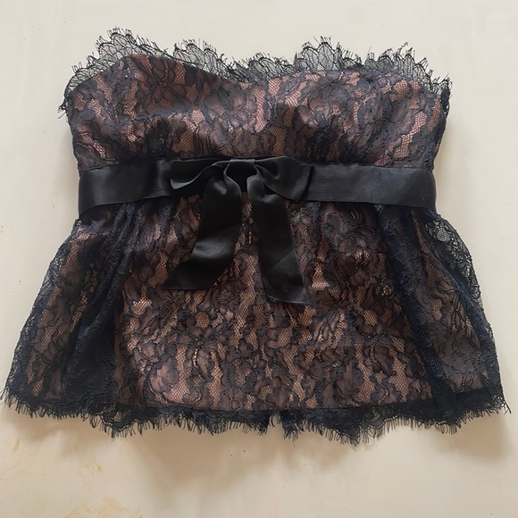 Nanette Lepore Tops - Vintage Pink and Black Nanette Lepore Lace Top